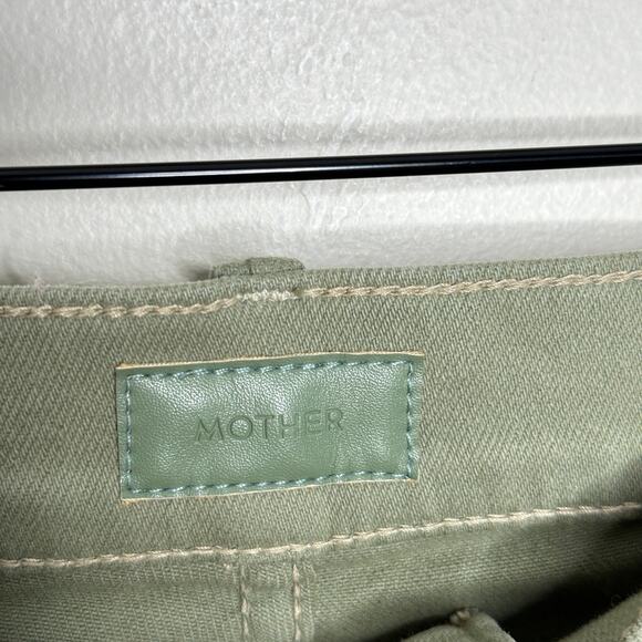 MOTHER High Waisted Smokin Double Ankle Jean Second Chance Oil Green Sz 30 {J38} - Picture 4 of 8